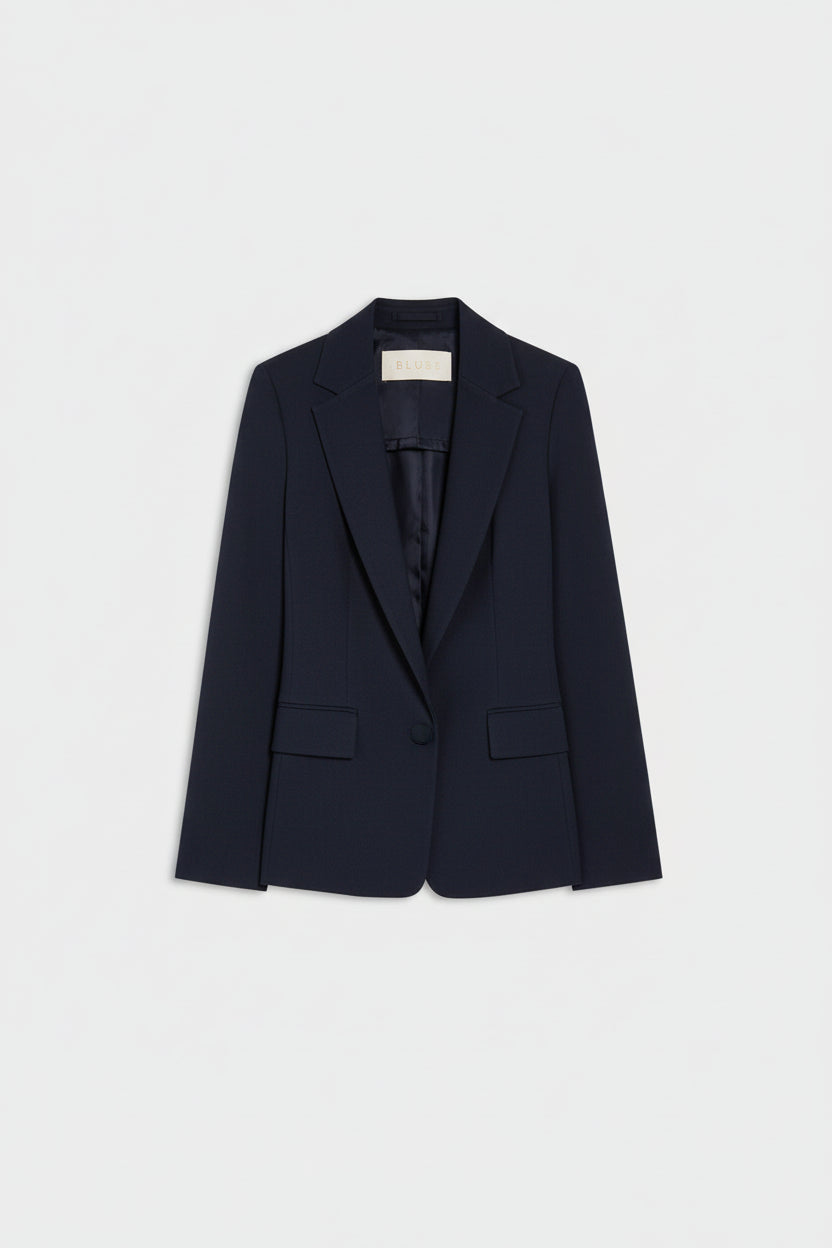 navy single breasted blazer