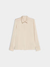 cream satin shirt on a white background