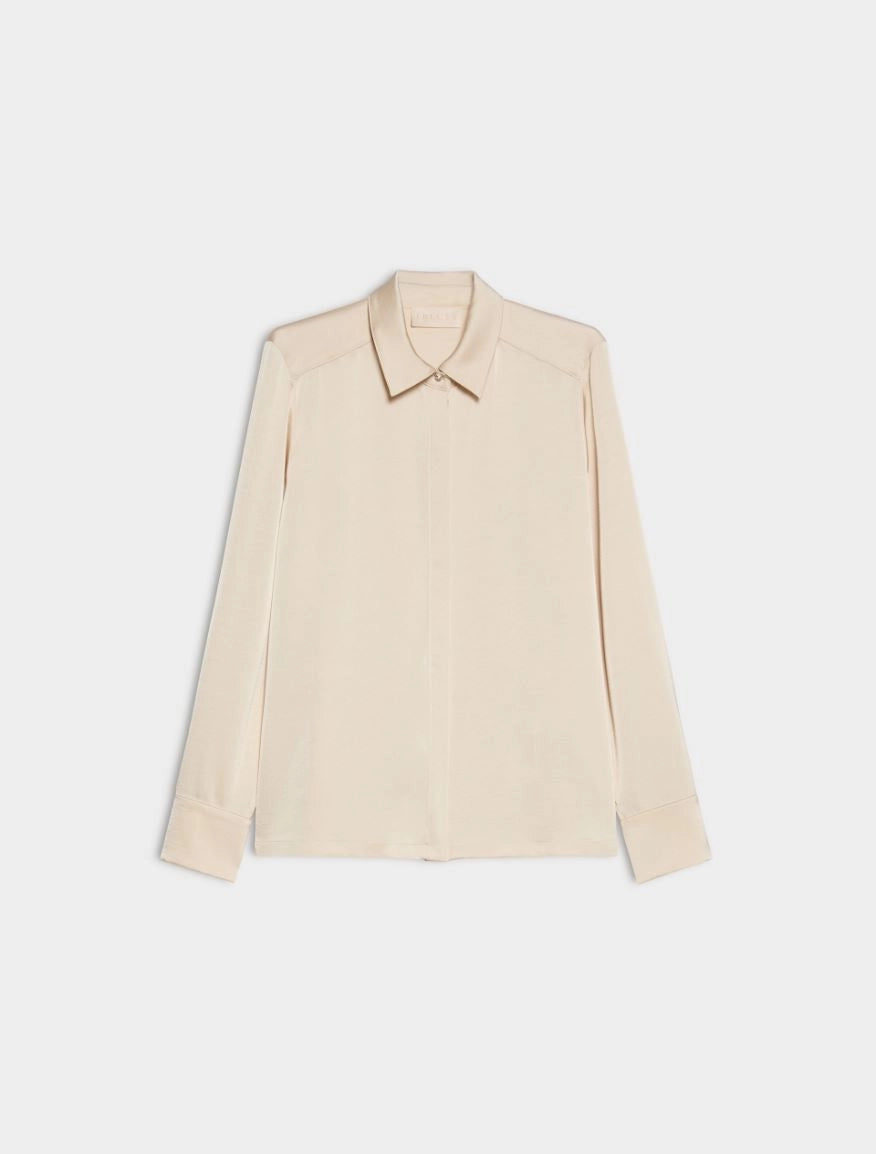 cream satin shirt on a white background