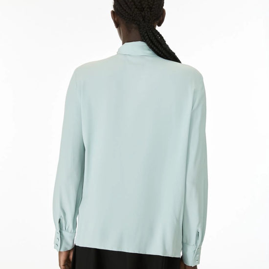 green blouse rear view