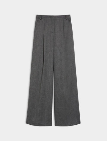 Gray wide-leg pants on a light gray background from iBlues