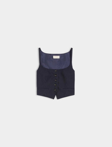 Food Jacket Navy Pinstripe