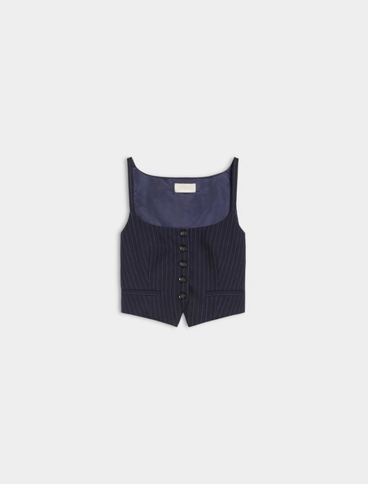 Food Jacket Navy Pinstripe