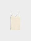 cream lace cami on white background