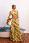 colourful pattern wide leg trousers from alemais