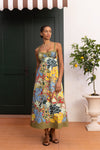 thin strap colourful mid dress from alemais