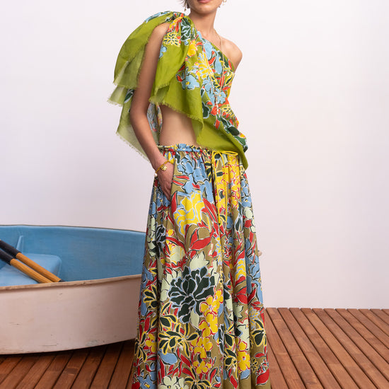 colourful floral maxi skirt from alemais
