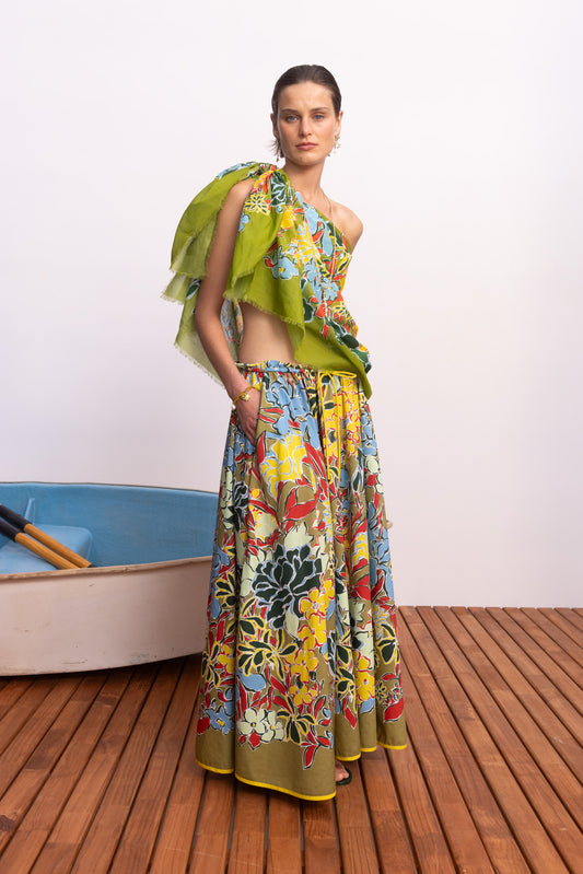 colourful floral maxi skirt from alemais