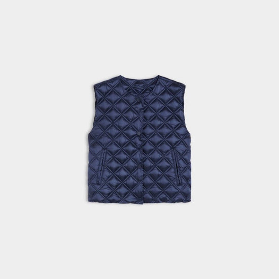 navy sleeveless quilted gilet 