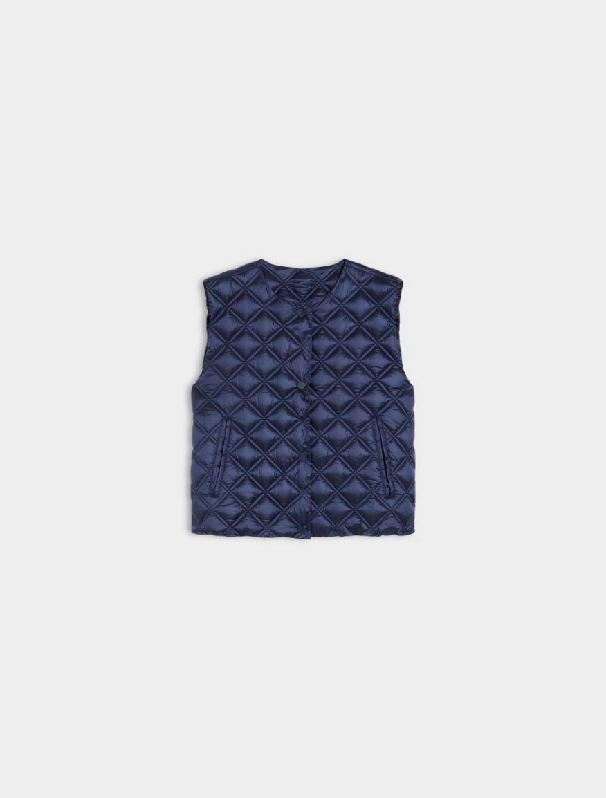 navy sleeveless quilted gilet 