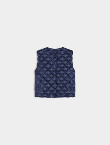 navy sleeveless quilted gilet 