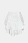 White ruffled skirt on a white background