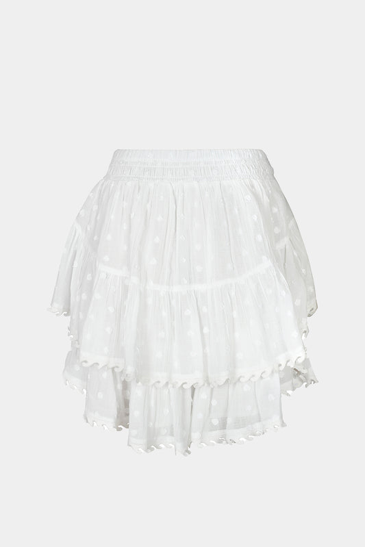 White ruffled skirt on a white background