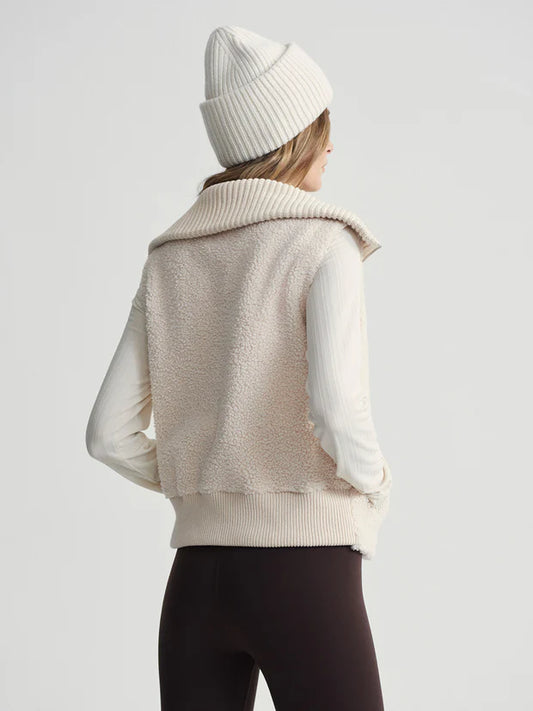 sherpa boucle cream gilet rear view 