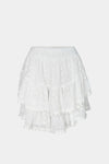 White ruffled skirt on a light gray background