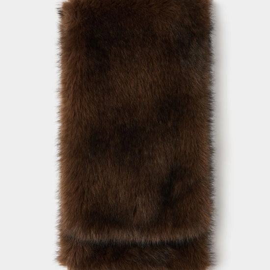 chocolate brown faux fur scarf