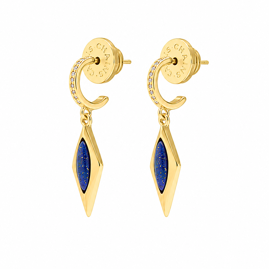 drop earrings with blue lapis stone