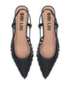 Black pointed-toe shoes with 'Bibi Lou' branding on a white background