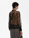 lace sheer black shirt rear view