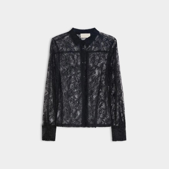 lace sheer black shirt