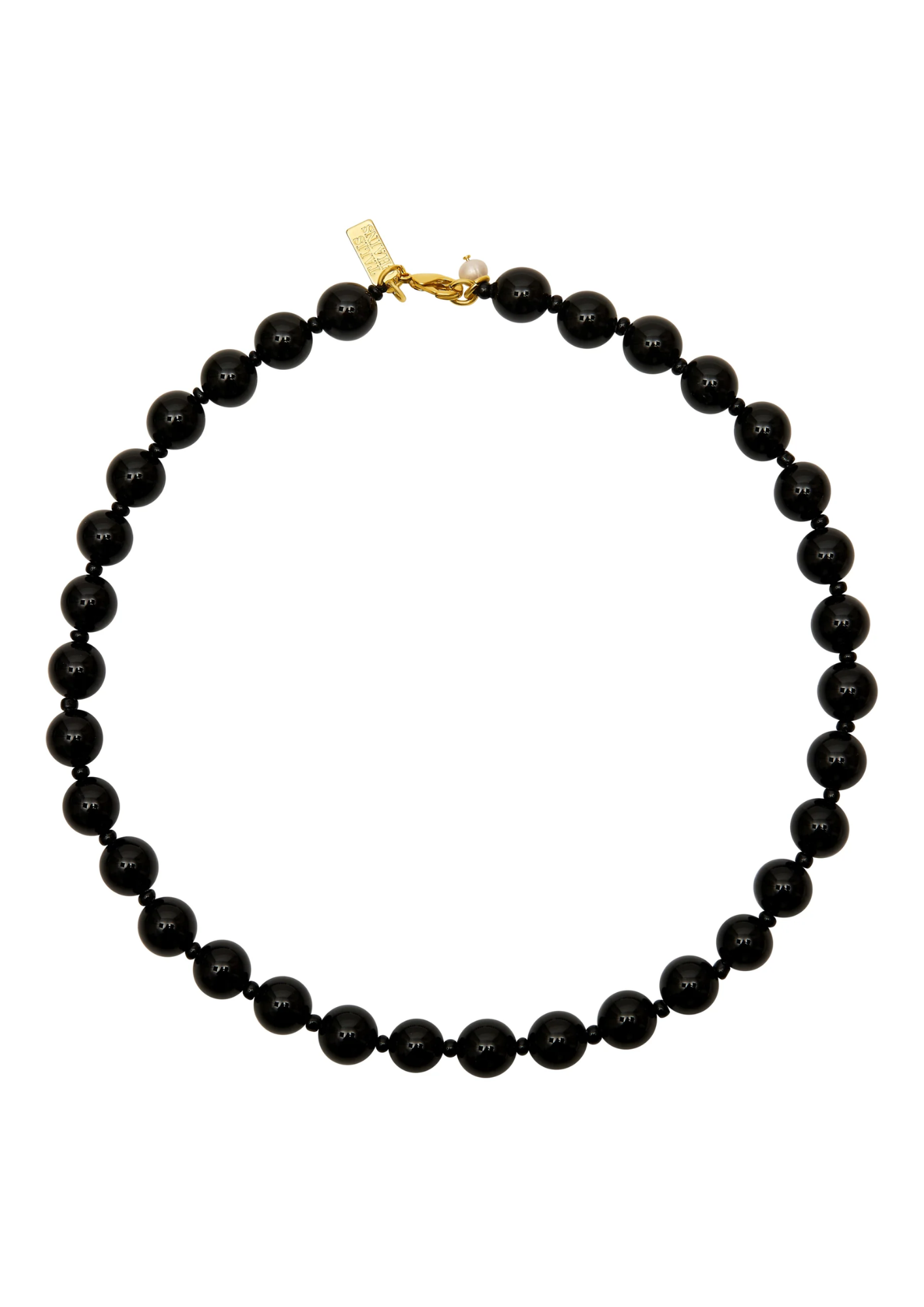 black beaded choker with lobster clasp 