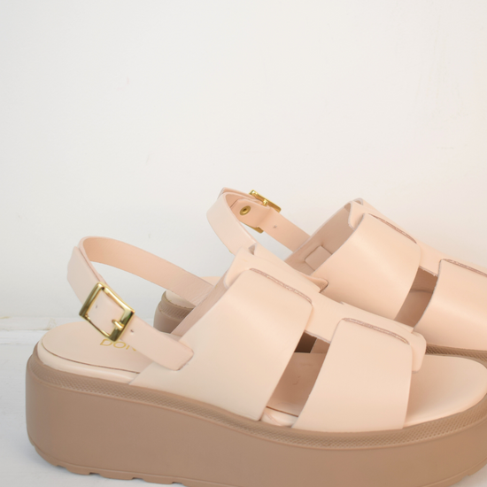 Platform sandle with ankle strap  