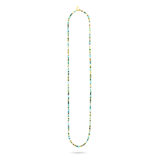 Long Beaded Necklace Turquoise