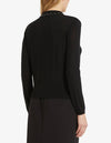 black long sleeve top with rhinestone collar rear view