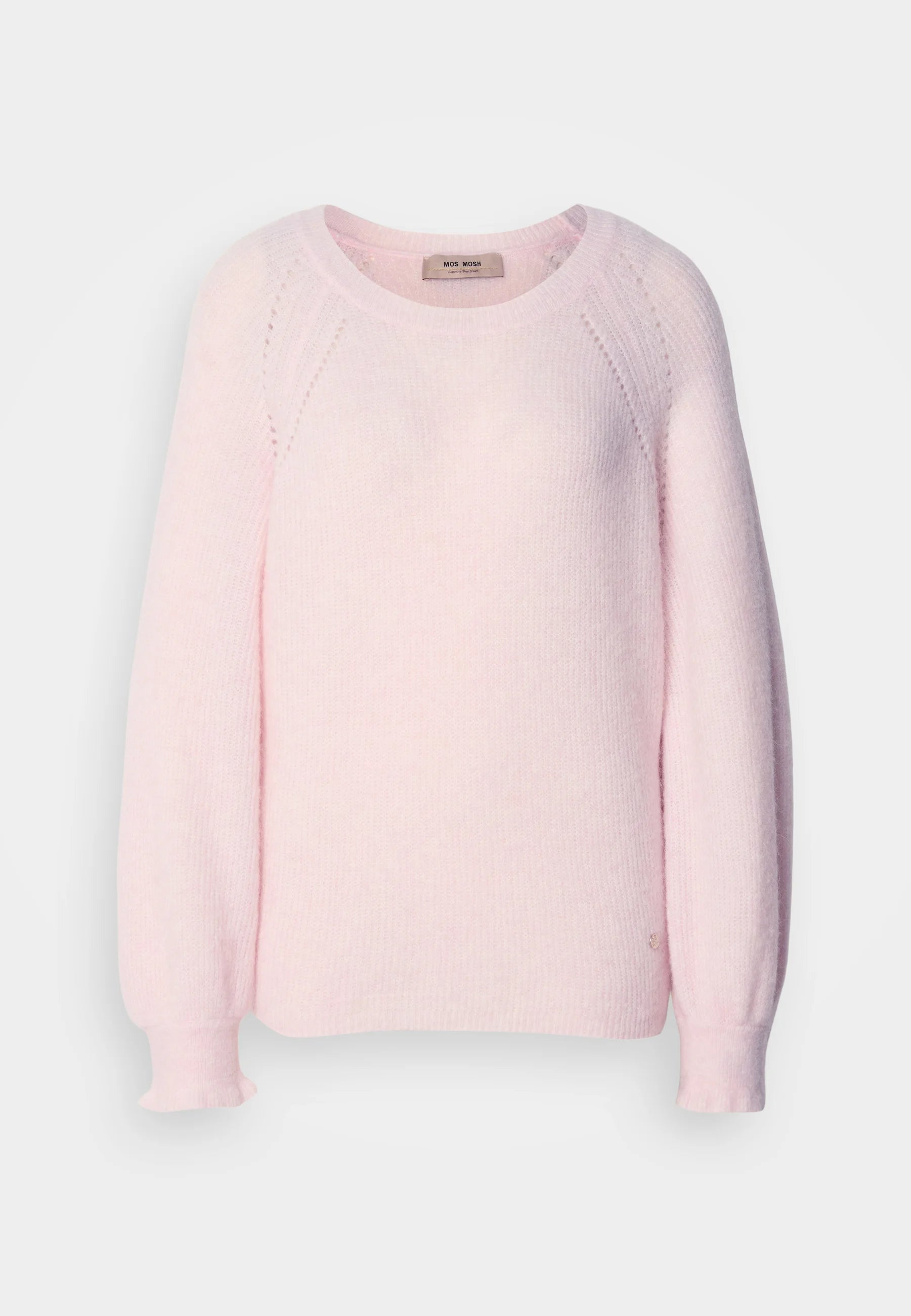 Pink sweater on a light gray background
