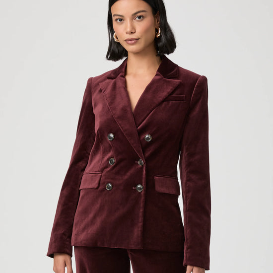 Buttoned up velvet blazer