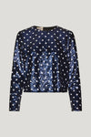 Jiza Top Blue Dotted Sequins