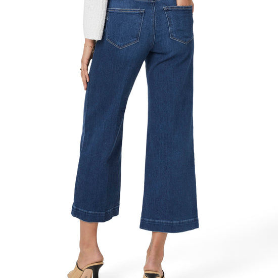 Ankle length wide leg jeans in s amid dark wash