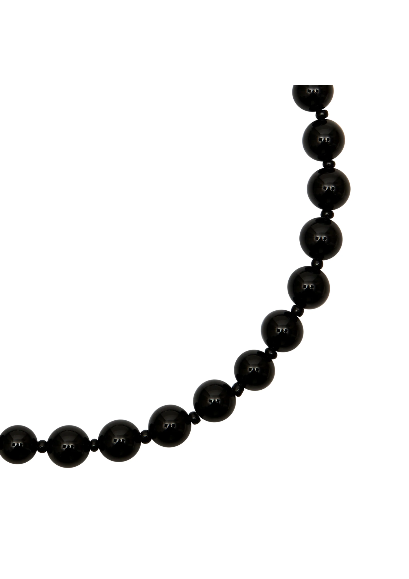 black beaded choker with lobster clasp  close up