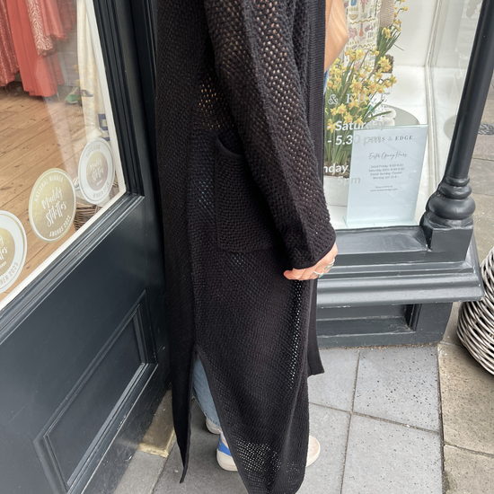 Long black cardigan 