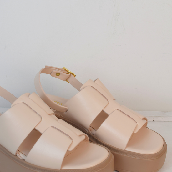 Platform sandle with ankle strap  