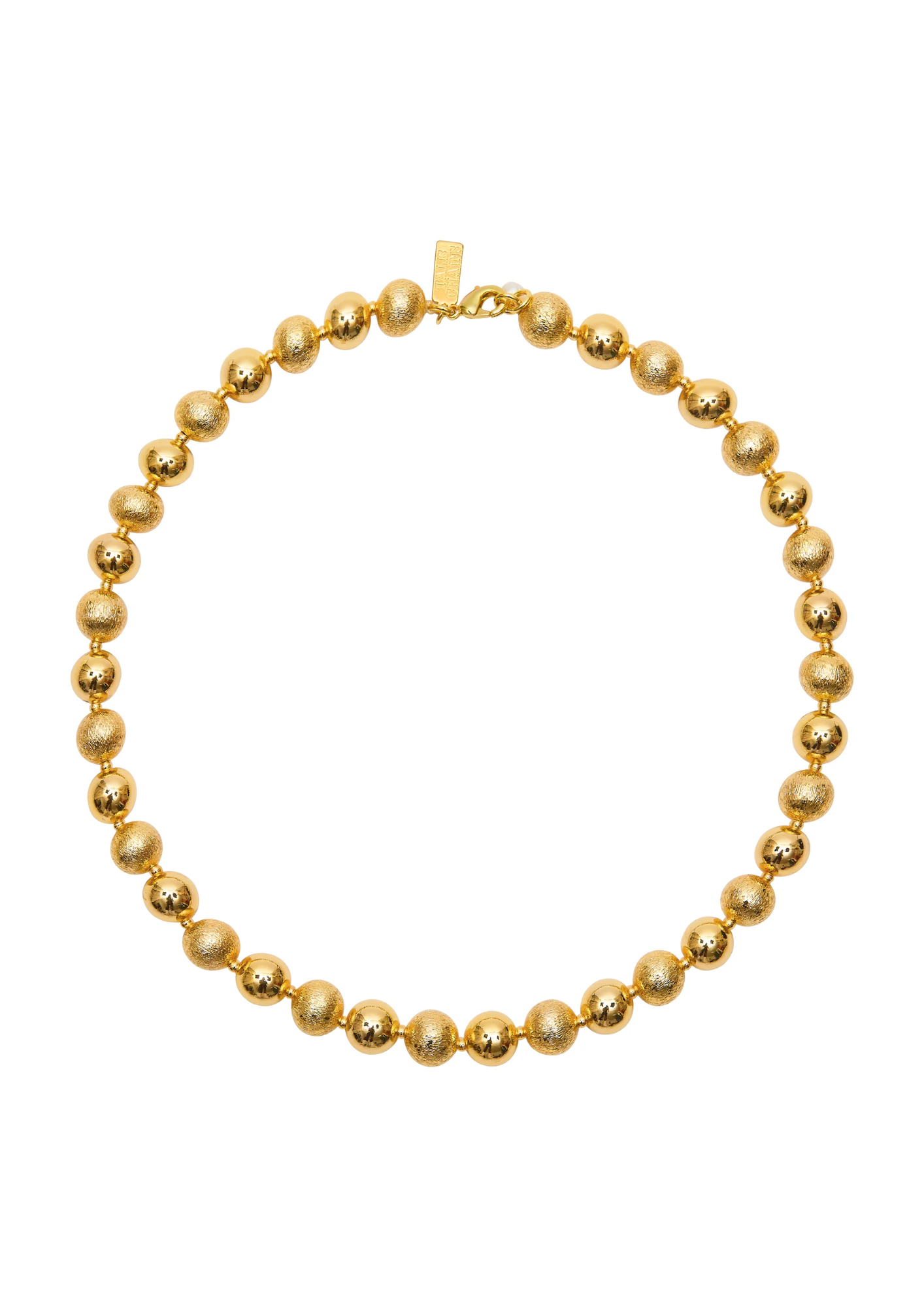 textured gold ball choker with lobster clasp