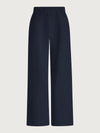 extra wide leg navy elasticated waistband trousers from varley