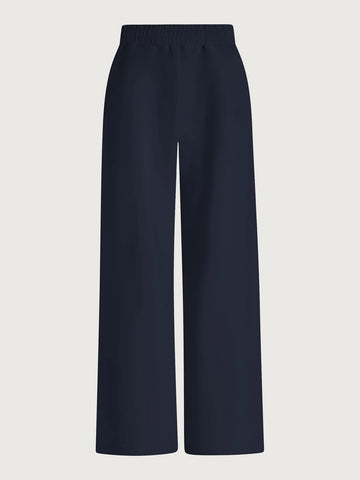 extra wide leg navy elasticated waistband trousers from varley