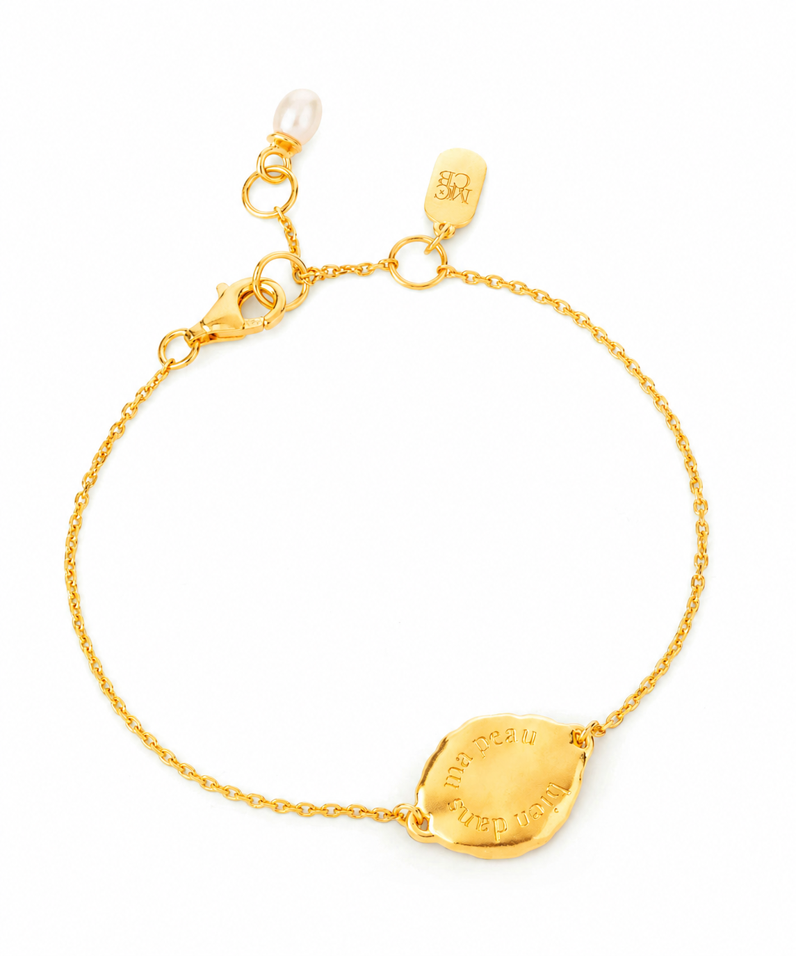 gold chain bracelet on a white background