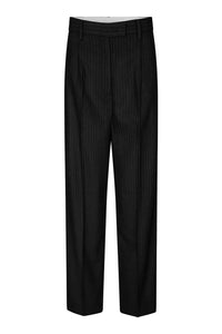 Black pinstripe tailored trousers 