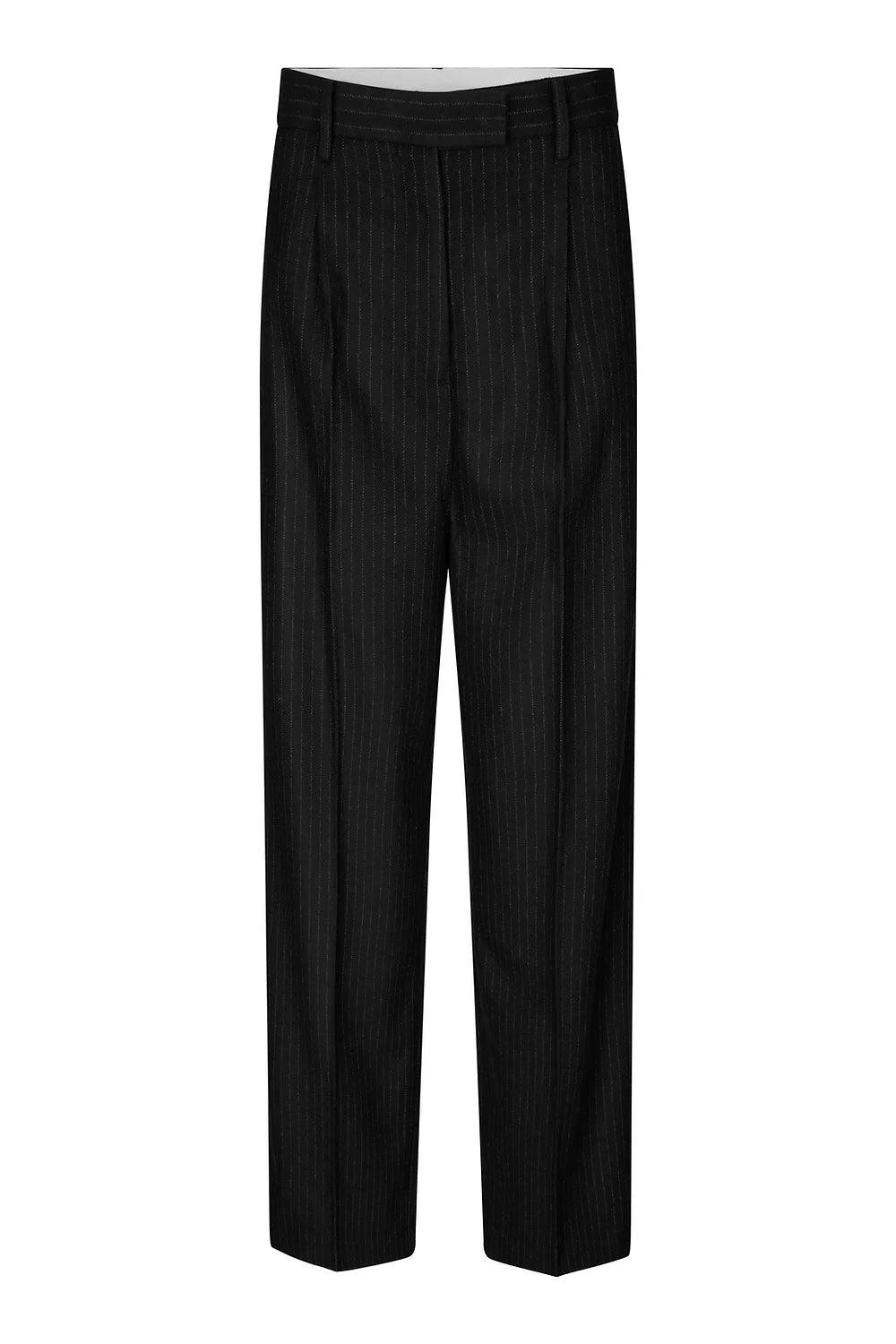 Black pinstripe tailored trousers 