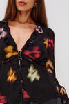 Alixa Top Onyx Blurred Floral