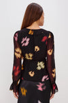 Alixa Top Onyx Blurred Floral