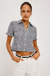Alton Top Black Gingham
