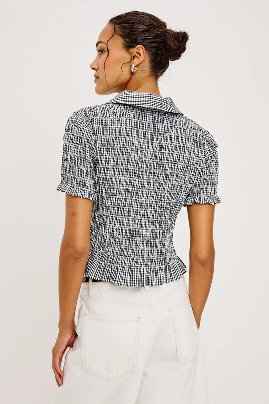 Alton Top Black Gingham