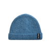 Ribbed denim blue woollen hat