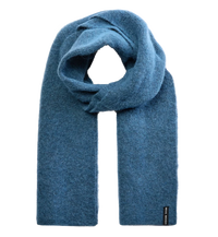 Blue ribbed oblong scarf