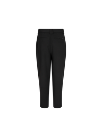 Black tapered trousers with self tie belt
