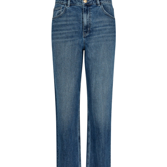vintage blue relaxed jeans with straight leg and 5 pocket design