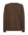 rear view of brown cashmere jumper with long sleeves